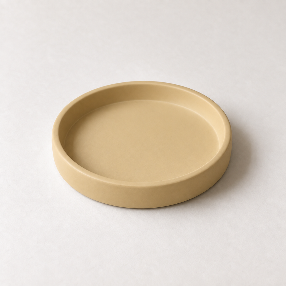 Pigment+ Sand Ochre — finished pastel cast dish