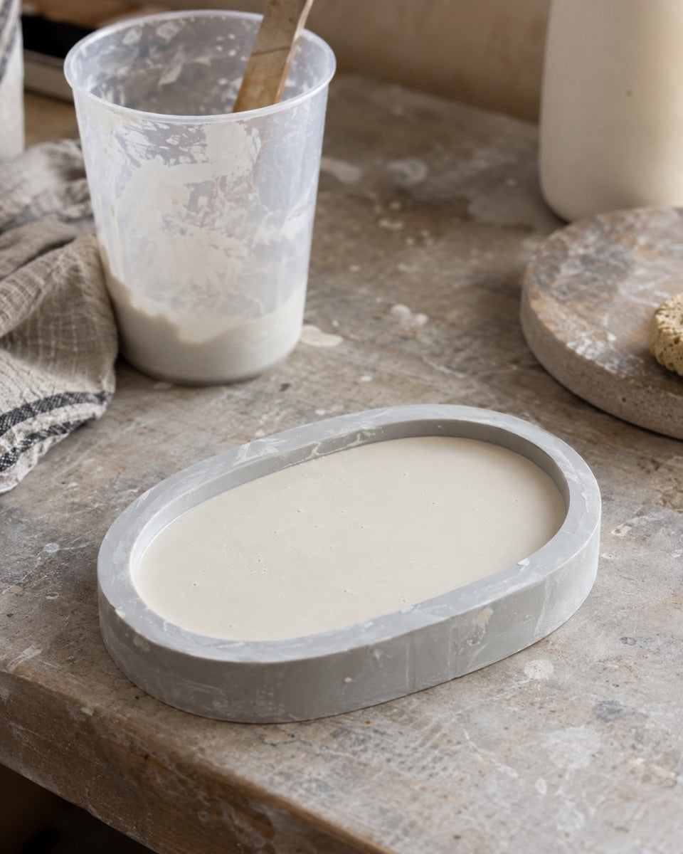 A cast piece setting in its mould